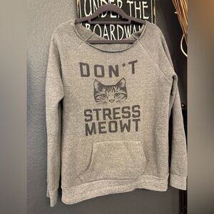 Alternative Gray Cat Crewneck Sweatshirt Large!